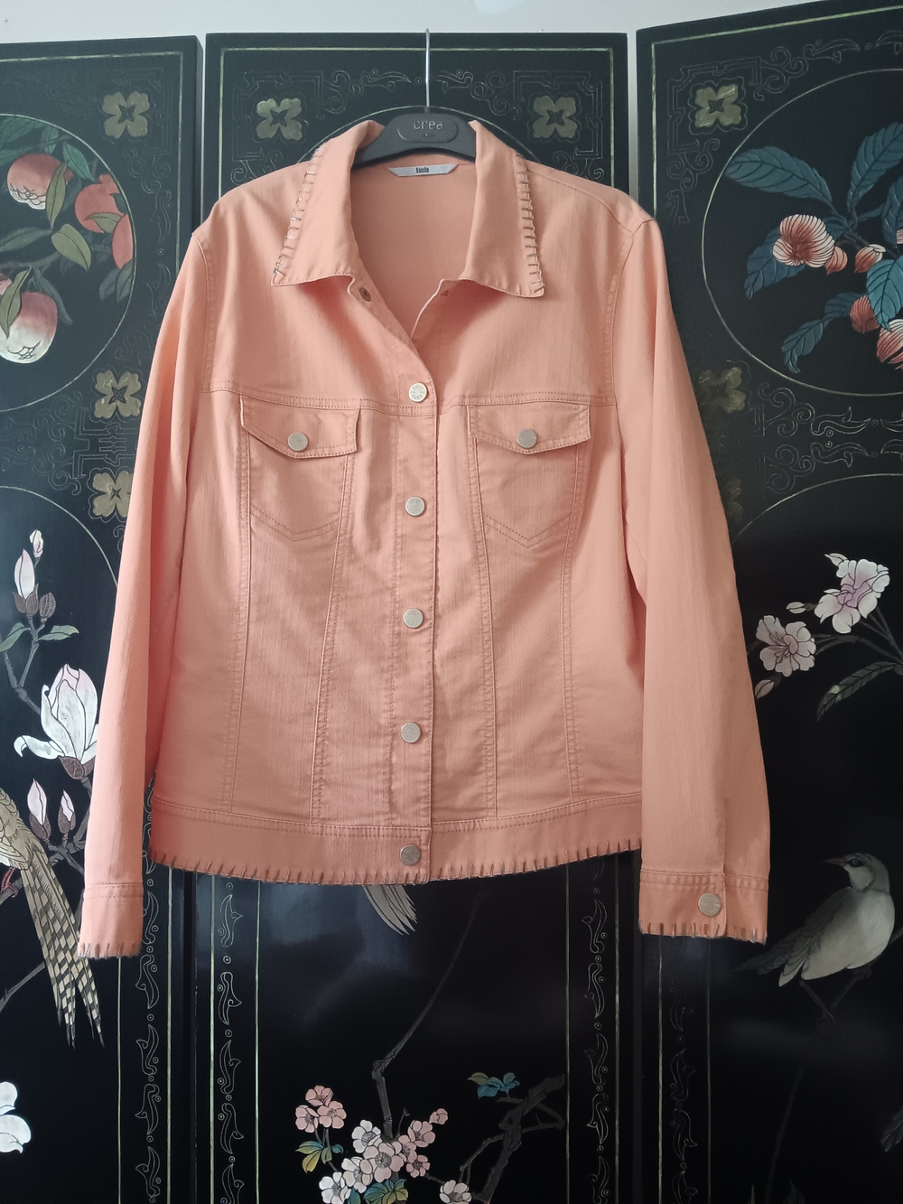 Lucia Sport Peach Collared Cotton Jacket